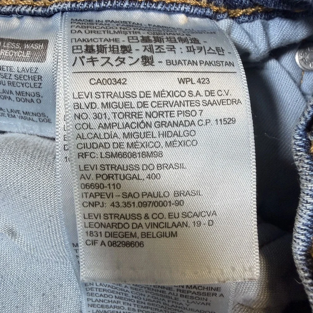 Levi's 505 Jeans Mens 36x32 Blue Denim Faded Distressed Boho Streetwear Grunge